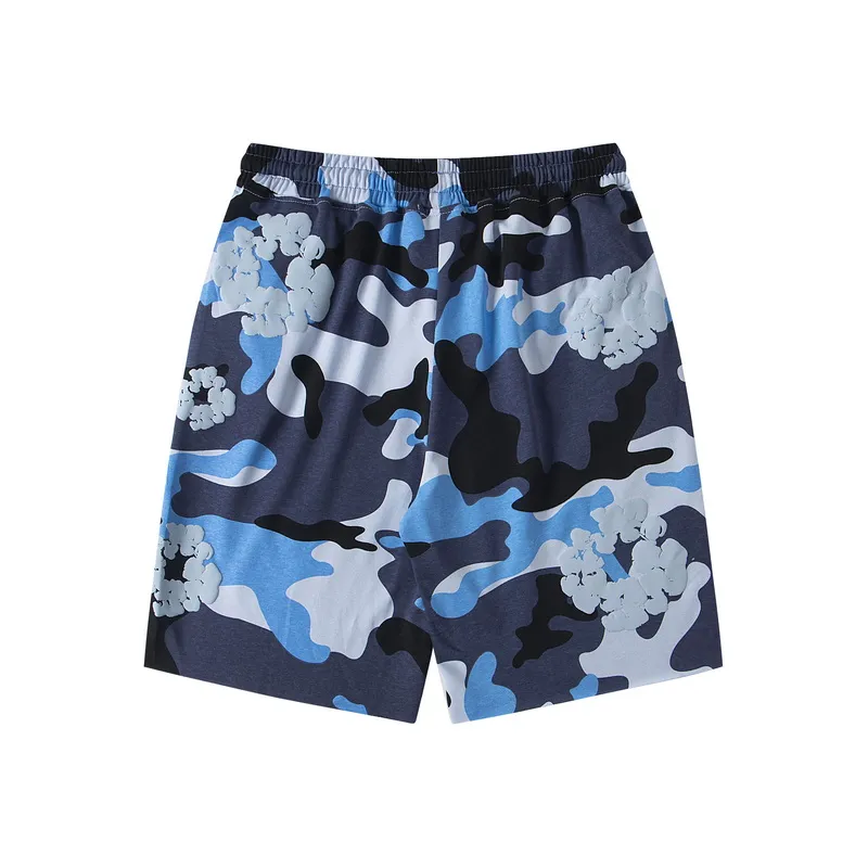 D317# DENIM TEARS Kapok European and American trendy brand high quality foam flocking camouflage printed short-sleeved suit Color Camouflage blue Camouflage powder Camouflage gray Camouflage apricot Camouflage green Size S-XL